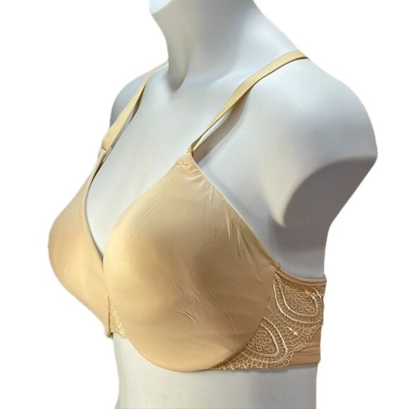 Bali DD36/80 Beige Full-Coverage Underwire Bra With Lace Detail - Picture 3 of 5